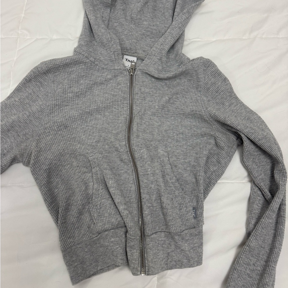 Aritzia Heather Gray Ribbed Hoodie